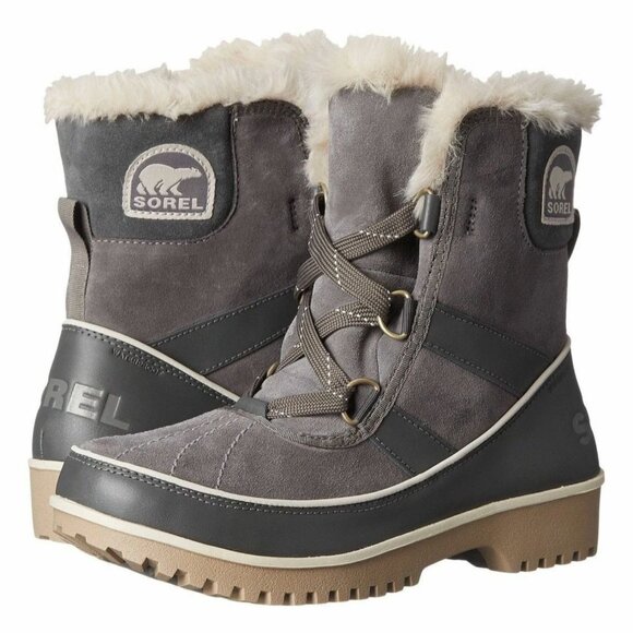 SOREL Tivoli II Waterproof Winter Boot 40.5 9.5 Faux Fur Cuff Suede Insulated - Picture 2 of 10